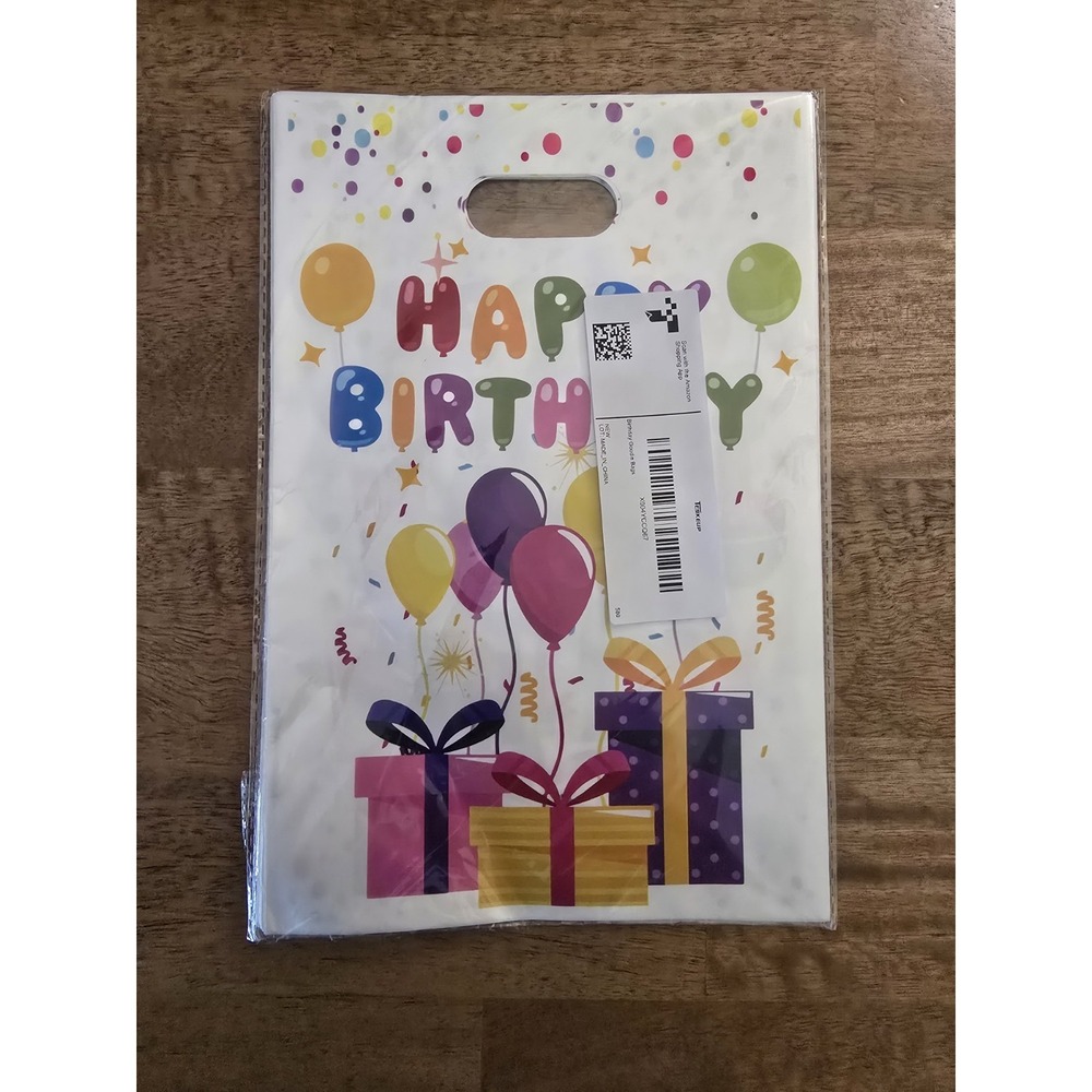 Happy‎ Birthday Plastic Party Favor Bags, 30 PCS 9.8" x 6.5"